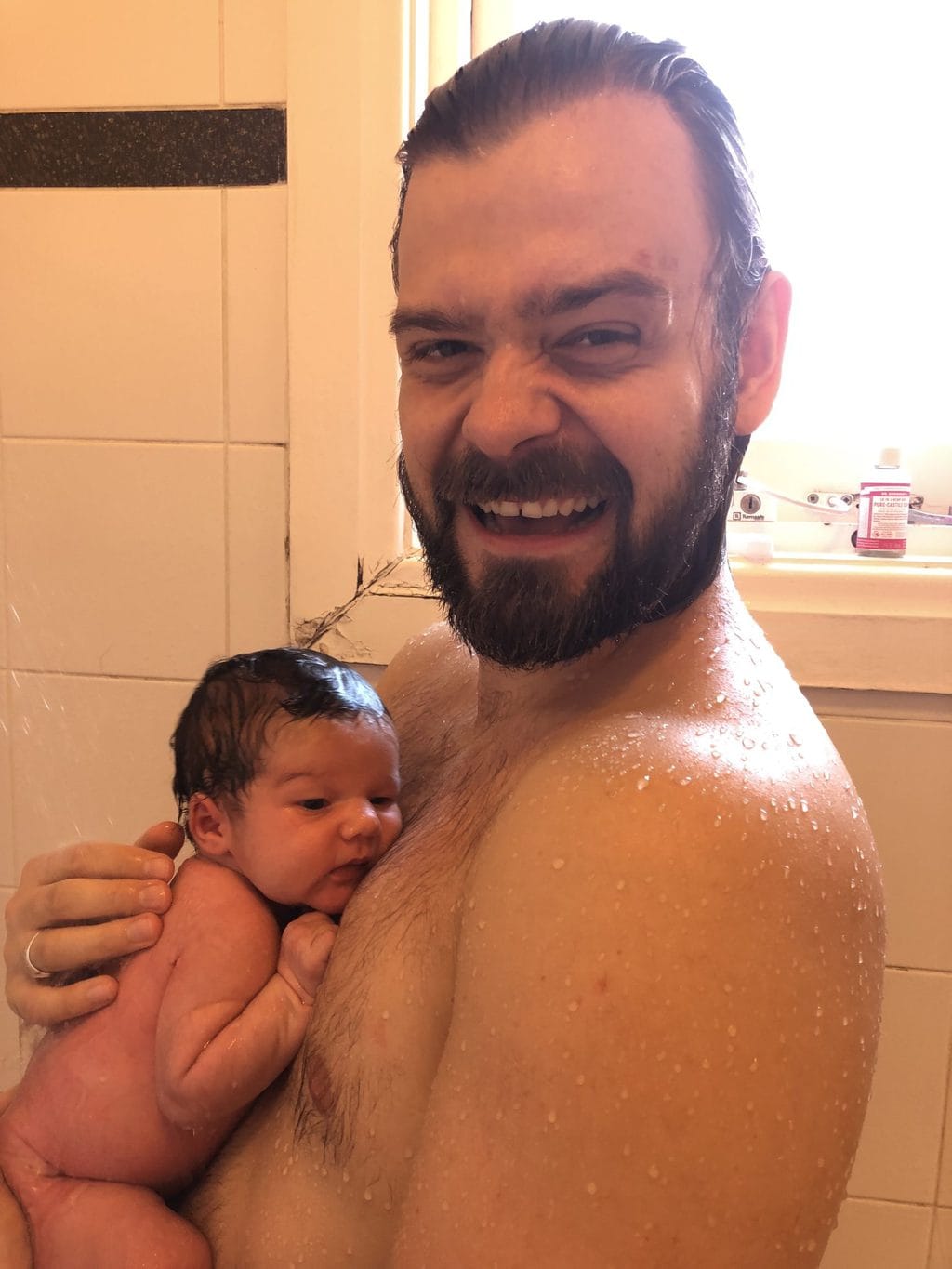 jordan showering baby