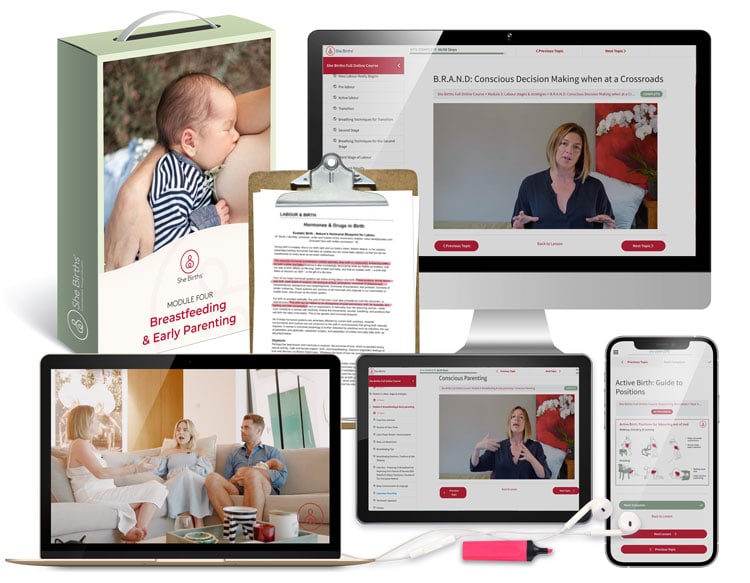 She Births® Full Online Course Module Four viewed on different devices and as print outs
