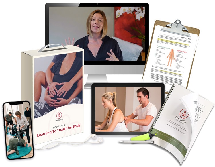 She Births® Full Online Course Module One viewed on different devices and as print outs