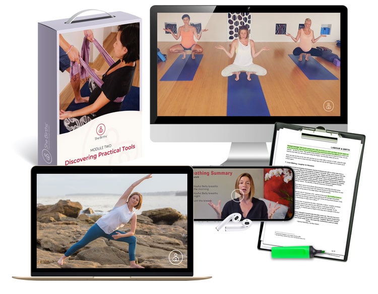 She Births® Full Online Course Module Two viewed on different devices and as print outs