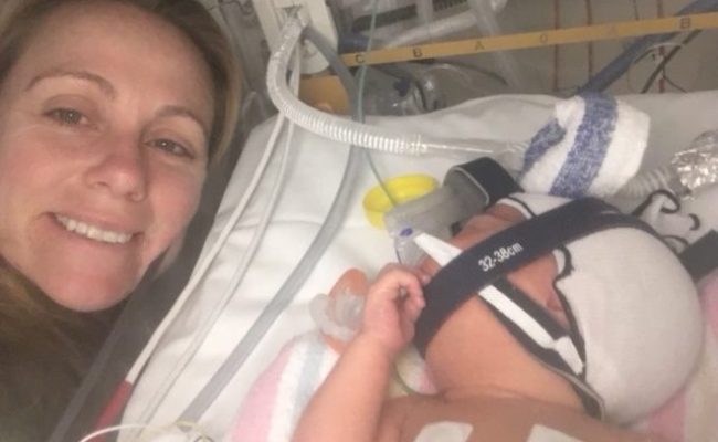 Leah and baby in hospital